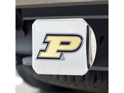 Hitch Cover with Purdue University Logo; Chrome (Universal; Some Adaptation May Be Required)