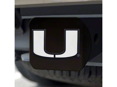 Hitch Cover with University of Miami Logo; Green (Universal; Some Adaptation May Be Required)