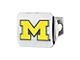 Hitch Cover with University of Michigan Logo; Chrome (Universal; Some Adaptation May Be Required)