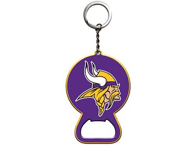 Keychain Bottle Opener with Minnesota Vikings Logo; Purple and Yellow