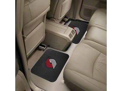 Molded Rear Floor Mats with Portland Trail Blazers Logo (Universal; Some Adaptation May Be Required)