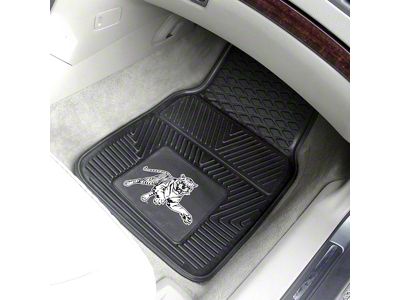 Vinyl Front Floor Mats with Jackson State University Logo; Black (Universal; Some Adaptation May Be Required)