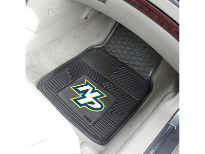 Vinyl Front Floor Mats with Nashville Predators Logo; Black (Universal; Some Adaptation May Be Required)