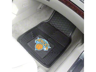 Vinyl Front Floor Mats with New York Knicks Logo; Black (Universal; Some Adaptation May Be Required)