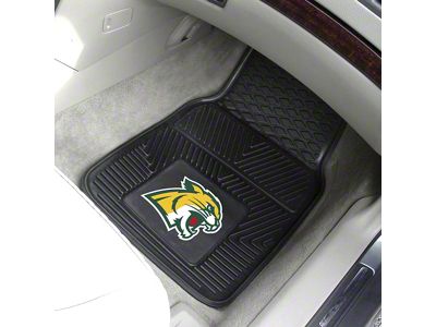 Vinyl Front Floor Mats with Northern Michigan University Logo; Black (Universal; Some Adaptation May Be Required)