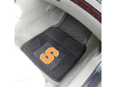 Vinyl Front Floor Mats with Syracuse University Logo; Black (Universal; Some Adaptation May Be Required)