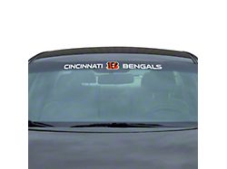 Windshield Decal with Cincinnati Bengals Logo; White (Universal; Some Adaptation May Be Required)