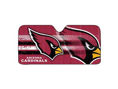 Windshield Sun Shade with Arizona Cardinals Logo; Red (Universal; Some Adaptation May Be Required)