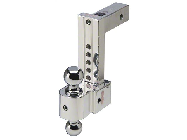 FLASH STBM Series 2-Inch Receiver Hitch Anti-Rattle Adjustable Ball Mount with 2-Inch and 2-5/16-Inch Chrome Ball; 8-Inch Drop (Universal; Some Adaptation May Be Required)
