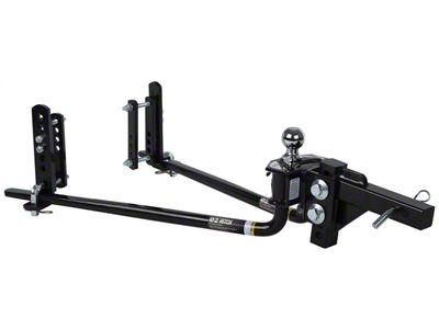 e2 10K Round Bar Weight Distributing Receiver Hitch with Built-In Sway Control and 2-5/16-Inch Ball (Universal; Some Adaptation May Be Required)