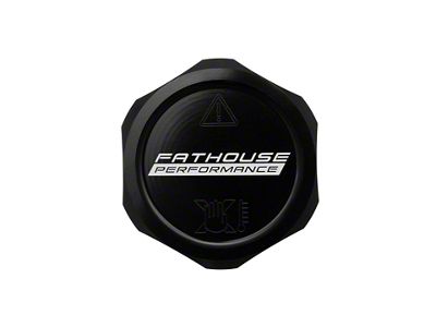 Fathouse Performance Billet Coolant Cap; Black (17-24 F-150 Raptor)