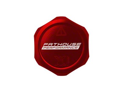 Fathouse Performance Billet Coolant Cap; Red (17-25 F-150 Raptor)