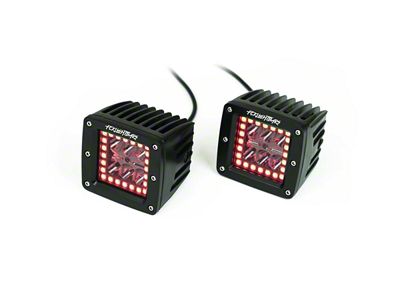 FCKLightBars RGB High-Output 3-Inch LED Light Pods with Bluetooth App; Flood/Spot Beam (Universal; Some Adaptation May Be Required)