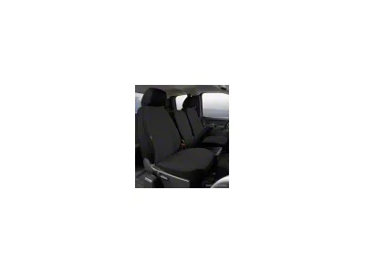 Fia Custom Fit Poly-Cotton Front Seat Cover; Black (07-14 Sierra 2500 HD w/ Bench Seat)