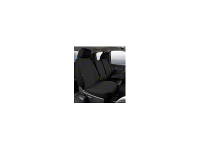 Fia Custom Fit Poly-Cotton Front Seat Covers; Black (07-14 Silverado 2500 HD w/ Bucket Seats)