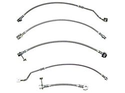 Fine Lines Braided Stainless Complete Brake Hose Kit; Front and Rear (99-01 4WD F-250 Super Duty w/ 2-Wheel ABS & Staggered Rear Calipers)