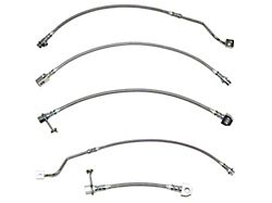 Fine Lines Braided Stainless Complete Brake Hose Kit; Front and Rear (99-04 4WD F-350 Super Duty w/ 4-Wheel ABS & Non-Staggered Rear Calipers)
