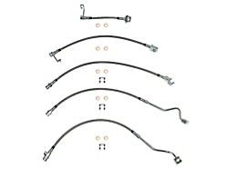 Fine Lines Braided Stainless Complete Brake Hose Kit; Front and Rear (99-01 4WD F-350 Super Duty w/ 2-Wheel ABS & Non-Staggered Rear Calipers)