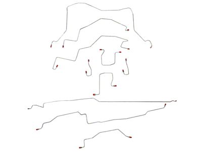 Fine Lines Complete Brake Line Kit; Steel (98-01 RAM 1500 Regular Cab w/ 6.4-Foot Box & 2-Wheel ABS)