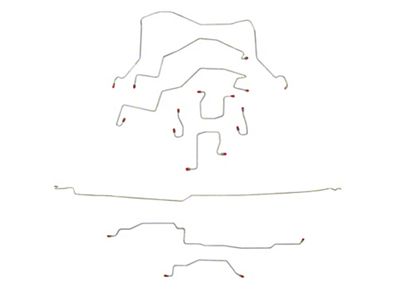 Fine Lines Complete Brake Line Kit; Steel (98-01 4WD RAM 1500 Quad Cab w/ 8-Foot Box & 2-Wheel ABS)