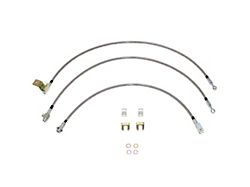 Fine Lines Braided Stainless Complete Brake Hose Kit; Front and Rear (97-01 4WD RAM 2500 w/ Rear Drum Brakes)