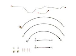 Fine Lines Braided Stainless Complete Brake Hose Kit; Front and Rear (01-02 4WD RAM 2500 w/ Rear Disc Brakes & Automatic Transmission)