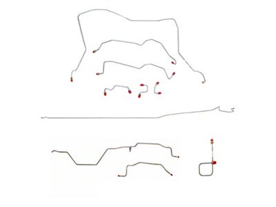 Fine Lines Complete Brake Line Kit; Stainless (95-97 4WD RAM 2500 Regular Cab w/ 8-Foot Box, 2-Wheel ABS & Manual Transmission)