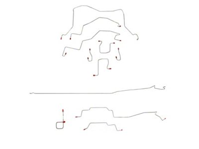 Fine Lines Complete Brake Line Kit; Stainless (98-01 4WD RAM 2500 Regular Cab w/ 8-Foot Box, 2-Wheel ABS & Automatic Transmission)