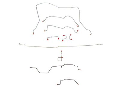 Fine Lines Complete Brake Line Kit; Stainless (95-97 4WD RAM 2500 Quad Cab w/ 8-Foot Box, 2-Wheel ABS & Manual Transmission)