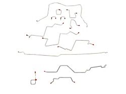 Fine Lines Complete Brake Line Kit; Steel (98-01 4WD RAM 2500 Quad Cab w/ 8-Foot Box, 4-Wheel ABS & Automatic Transmission)