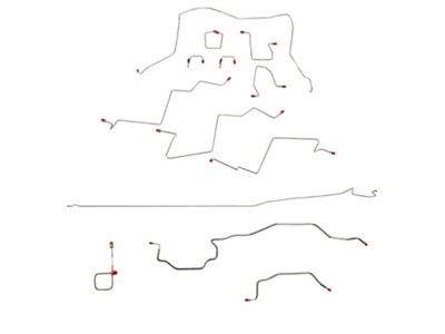 Fine Lines Complete Brake Line Kit; Stainless (98-01 4WD RAM 3500 Regular Cab DRW w/ 8-Foot Box & 4-Wheel ABS)