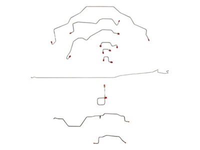 Fine Lines Complete Brake Line Kit; Stainless (95-97 2WD RAM 3500 Regular Cab SRW w/ 8-Foot Box)