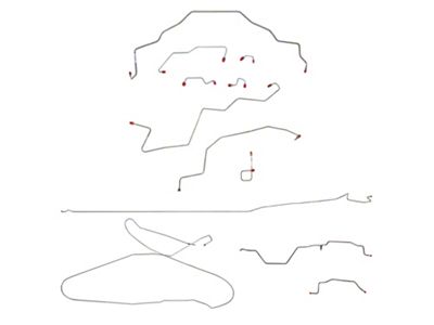 Fine Lines Complete Brake Line Kit; Stainless (95-97 2WD RAM 3500 Quad Cab SRW w/ 8-Foot Box & 4-Wheel ABS)