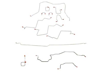 Fine Lines Complete Brake Line Kit; Steel (98-01 4WD RAM 3500 Quad Cab DRW w/ 8-Foot Box, Rear Drum Brakes, Dana 80 & 4-Wheel ABS)