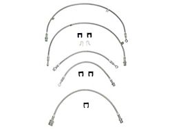 Fine Lines Braided Stainless Complete Brake Hose Kit; Front and Rear (99-04 4WD Silverado 1500)