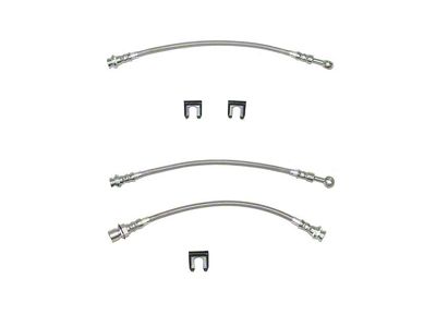 Fine Lines Braided Stainless Complete Brake Hose Kit; Front and Rear (05-06 4WD Silverado 1500)