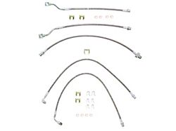 Fine Lines Braided Stainless Complete Brake Hose Kit; Front and Rear (01-06 Silverado 2500 HD)