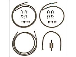 Fine Lines Quick Fix Fuel Line Kit; Braided Stainless (01-03 6.0L Silverado 2500 HD Crew Cab)