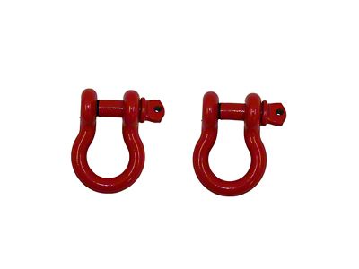 Fishbone Offroad 3/4-Inch D-Ring Shackles; Red
