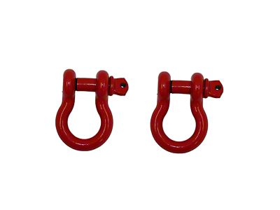 3/4-Inch D-Ring Shackles; Red