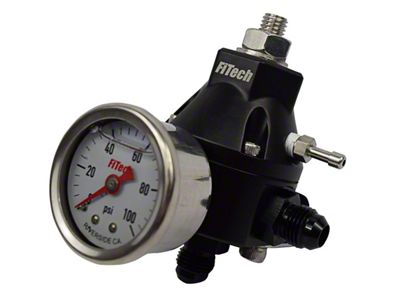 FiTech Fuel Injection Go Fuel Tight Fit Pressure Regulator with Gauge (Universal; Some Adaptation May Be Required)
