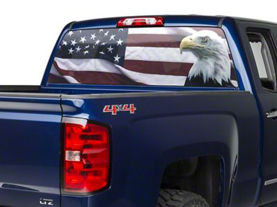 SEC10 Perforated Flag and Eagle Rear Window Decal (07-25 Silverado 1500)