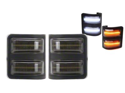 Flashtech Dynamic Switchback LED Side Marker Mirror Lights; Smoked (08-16 F-250 Super Duty)