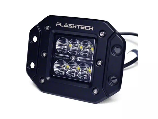 Flashtech Ranger 6-LED Flush Mount Cube Fog Light; Black Housing ...