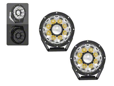 Flashtech 7-Inch Laser Round LED Off-Road Lights; Flood Beam (Universal; Some Adaptation May Be Required)