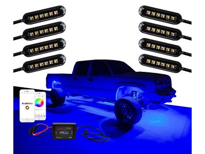 Flashtech Magnetic Mini RGBW Rock Light Kit with ColorFuse App Control; 8-Piece (Universal; Some Adaptation May Be Required)