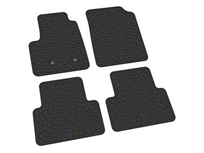 FLEXTREAD Factory Floorpan Fit Tire Tread/Scorched Earth Scene Front and Rear Floor Mats; Black (15-22 Canyon Extended Cab)