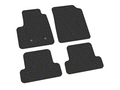Factory Floorpan Fit Tire Tread/Scorched Earth Scene Front and Rear Floor Mats; Black (15-22 Canyon Crew Cab)