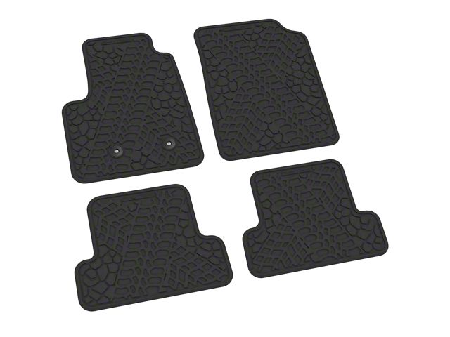 FLEXTREAD Factory Floorpan Fit Tire Tread/Scorched Earth Scene Front and Rear Floor Mats; Black (15-22 Canyon Crew Cab)