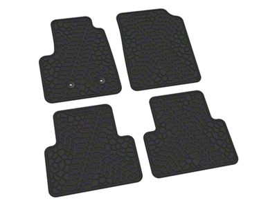 Factory Floorpan Fit Tire Tread/Scorched Earth Scene Front and Rear Floor Mats; Black (15-22 Colorado Extended Cab)